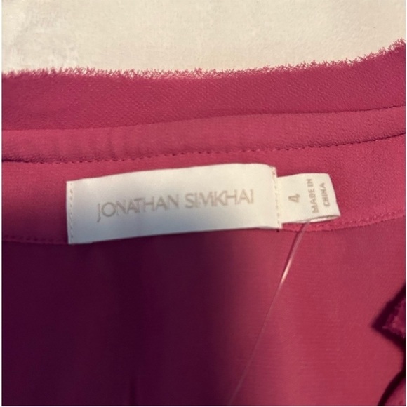 Jonathan Simkhai NWT Pink Pleated Tie Front Dress - Picture 11 of 11